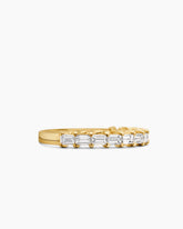 DY Eden Partway Band Ring in 18K Yellow Gold with Baguette Diamonds, 2mm